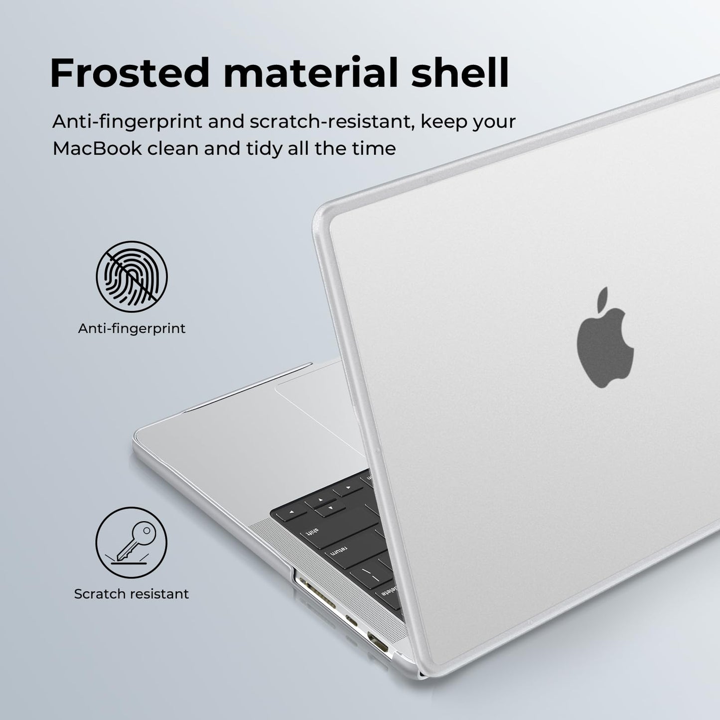 BlueSwan Compatible with MacBook Pro 14 inch 2026-2021 Release M5 M4 M3 M2 M1 Pro/Max Chip, Anti-Cracking Hard Shell Case Anti-Fingerprint Soft TPU Bumper, Frosted White