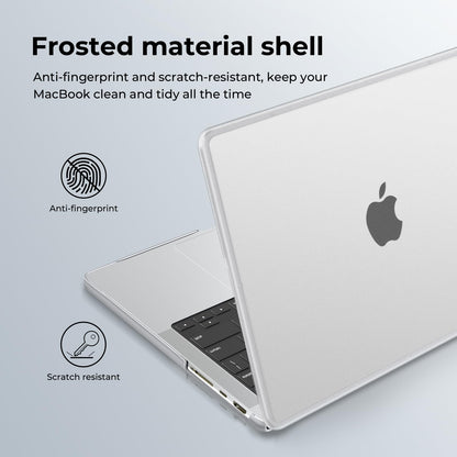 BlueSwan Compatible with MacBook Pro 14 inch 2026-2021 Release M5 M4 M3 M2 M1 Pro/Max Chip, Anti-Cracking Hard Shell Case Anti-Fingerprint Soft TPU Bumper, Frosted White
