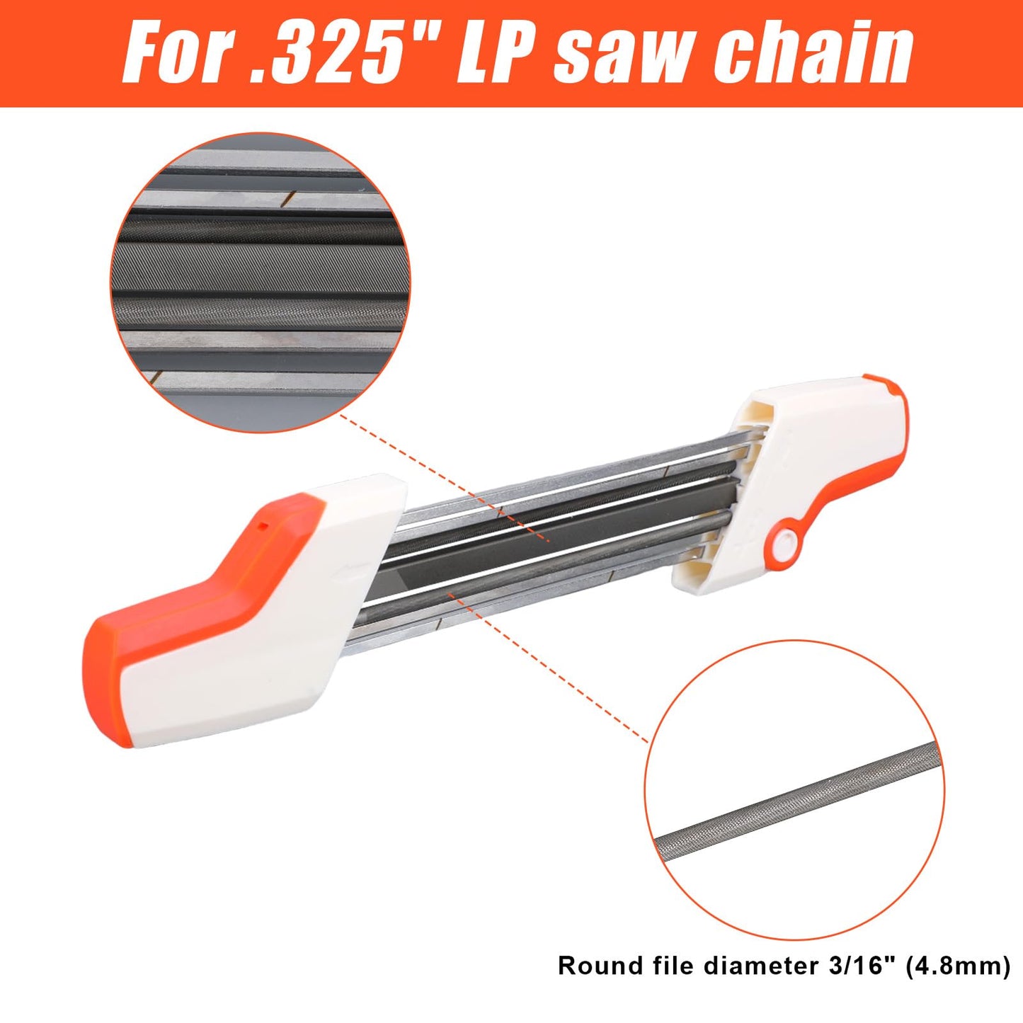 2 in 1 Chainsaw Chain Sharpener for Stihl .325 LP Chain Saw, Easy File Chainsaw Sharpening Tool (3/16" File)
