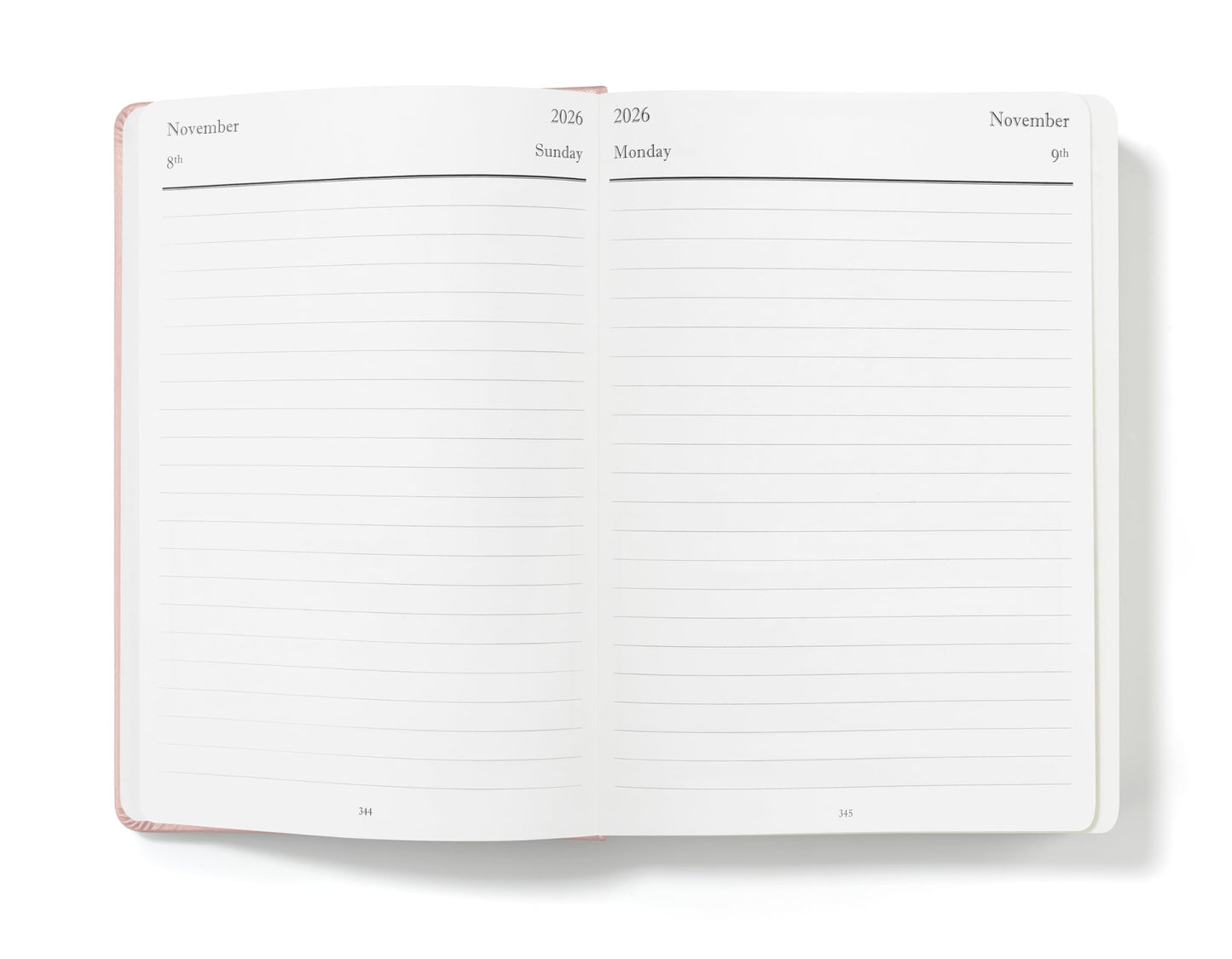 Wykeham's Executive 2026 Daily Journal Planner – Canadian Public Holidays & Format – Customisation Available (Rose, 8.5"×5.5")