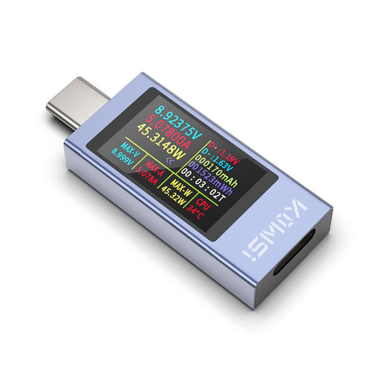YOJOCK 360W USB C Tester Power Meter, 4-30V 0-12A Type-C PD Tester Digital Multimeter, Power Voltage and Current Tester Meter, Power Bank Capacity Voltmeter USB Cable Charger Detector (USB C Tester)