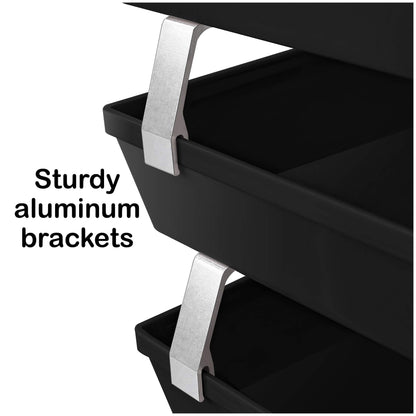Acrimet Facility 4 Tier Letter Tray, Side Load, Letter Size/A4, Desktop File Organizer, Plastic (Black)