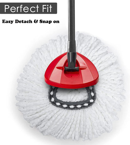 4 Pack Spin Mop Replacement Head with 1 Rotating Mop Base, EasyWring Mop Refills Compatible with Vileda Mop Replace Head, 100% Microfiber Mop Refill, Deep Cleaning Machine Washable and Easy to Replace