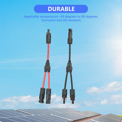 2 sets Solar Connectors Y Branch Parallel Adapter Cable Wire Plug Tool Kit for Solar Panel