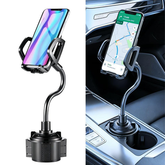 Upgraded Cup Holder Phone Mount for Car, Universal Adjustable Gooseneck [2026] Cell Phone Holder Stable & Anti-Shake Expandable Base for Car Truck SUV, Compatible with All Smartphones