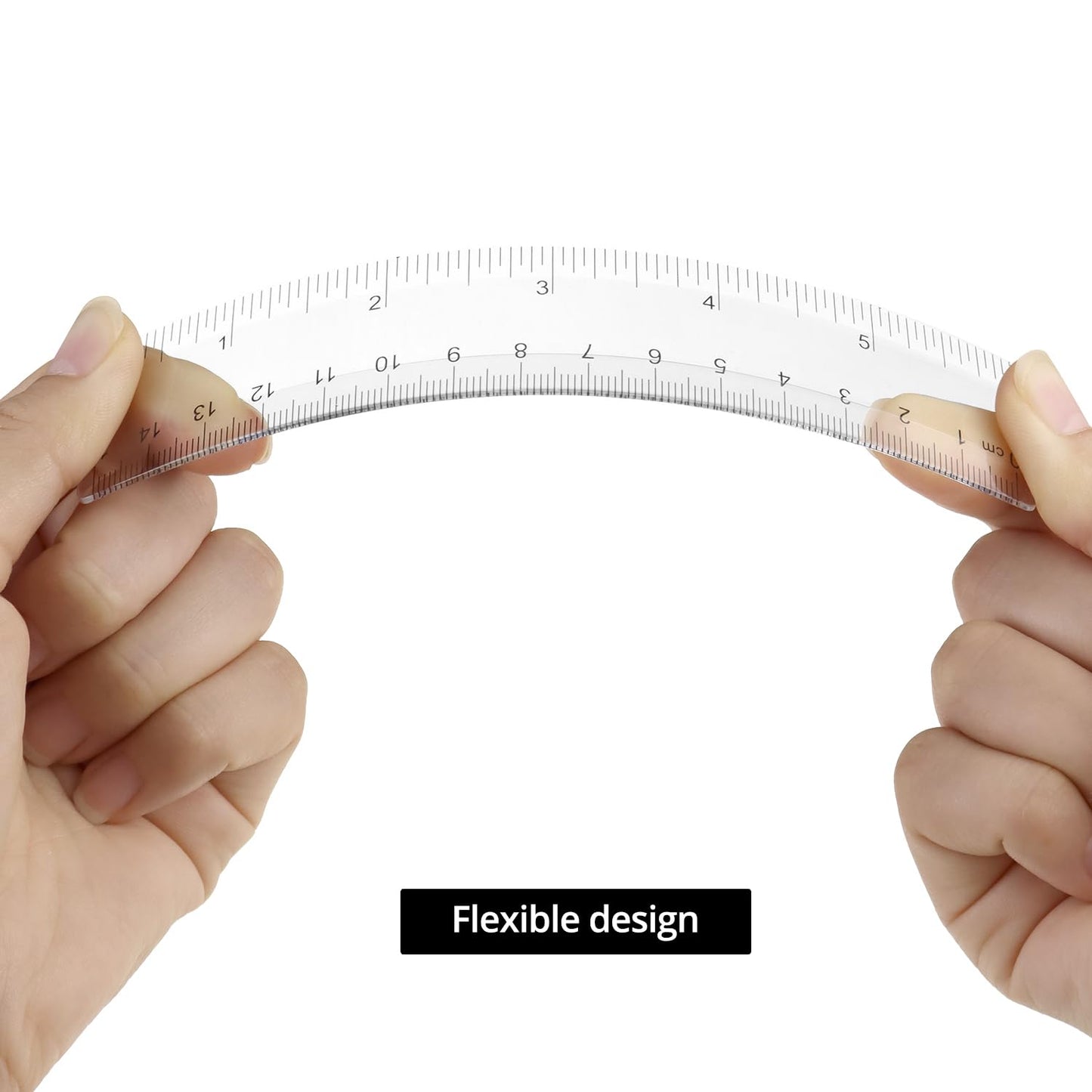 QWORK 6 Inch Rulers Bulk Clear Plastic Flexible Rulers with Inches and Centimeters, 100 Pcs Anti-Break Small Straight Ruler, School Office Supplies