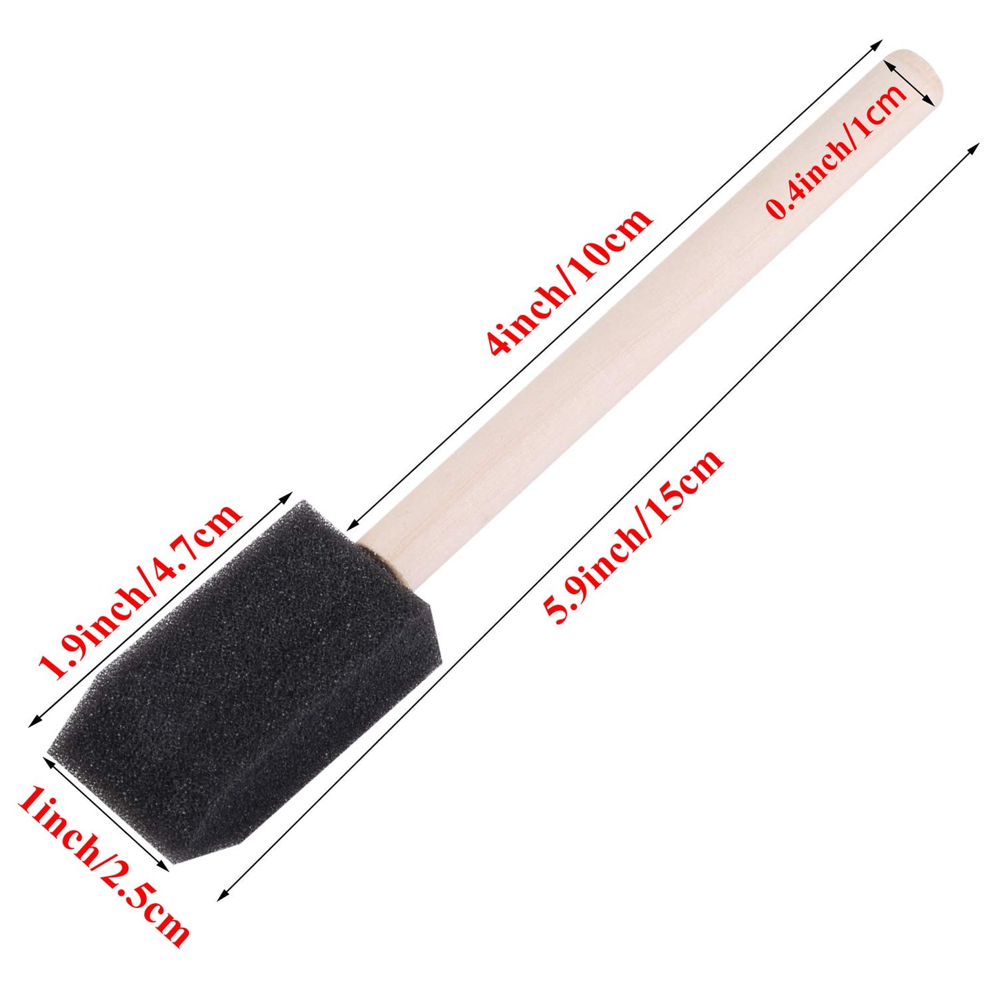 URATOT 120 Pack Foam Brush Foam Paint Brush Foam Sponge Brush, 1 Inch Paint Brush with Wood Handles, Great for Acrylics, Stains, Varnishes, Crafts, Art