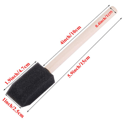 URATOT 120 Pack Foam Brush Foam Paint Brush Foam Sponge Brush, 1 Inch Paint Brush with Wood Handles, Great for Acrylics, Stains, Varnishes, Crafts, Art