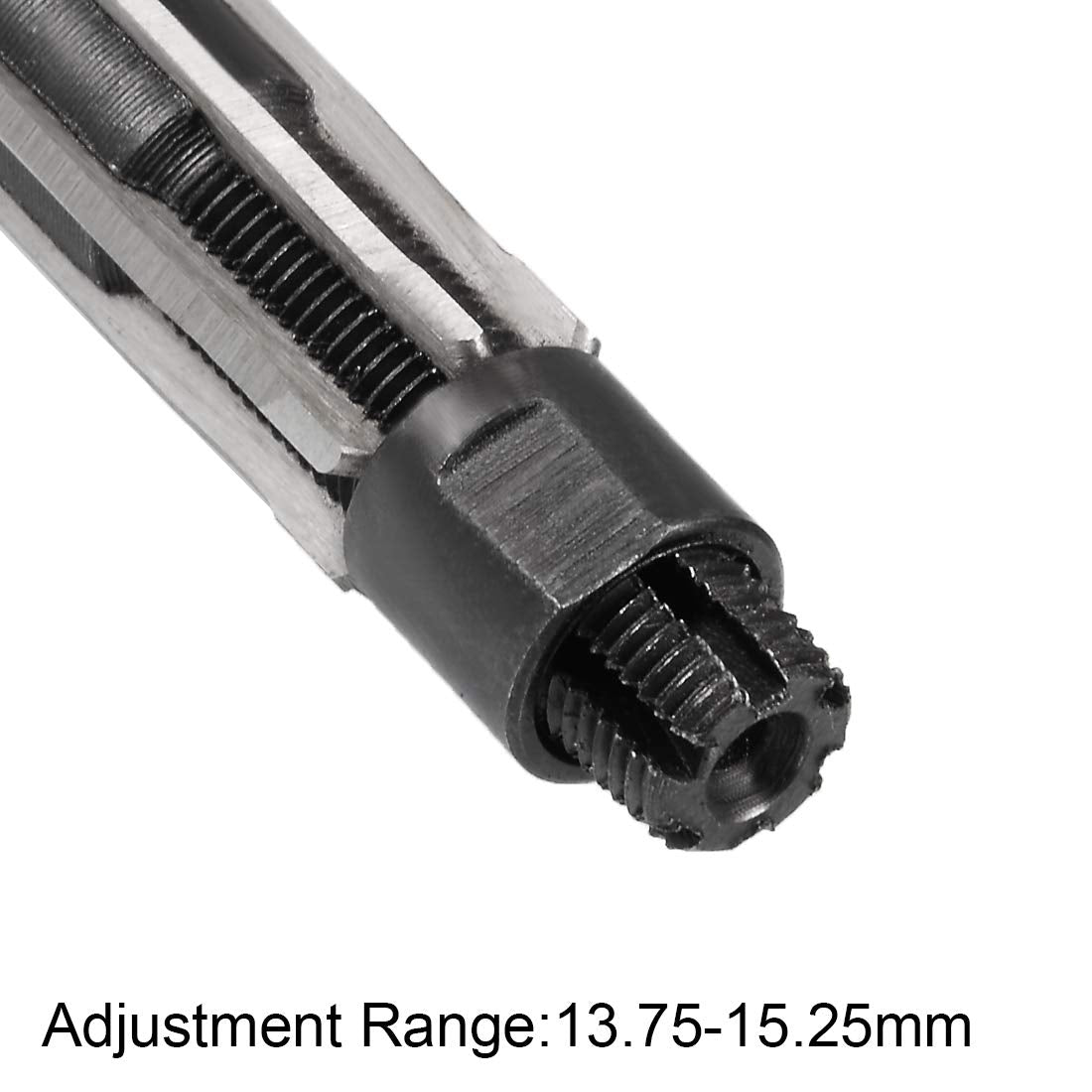 uxcell Adjustable Hand Reamer 13.75-15.25mm High Speed Steel H8 6 Straight Flutes Milling Cutter Tool Metric Reaming Drill Bit for Metal