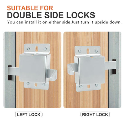 QZATTCAEN Garage Door Side Lock Inside Deadlock for Most Garage Door Galvanized Steel -2pack