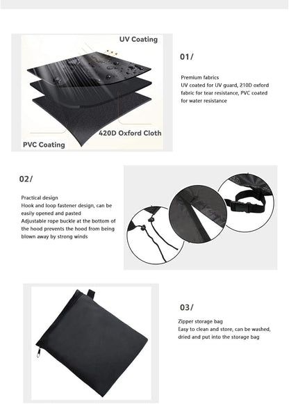 Rain Cover for Wagon Stroller, Waterproof Wagon Cover Professional Dustproof Protective UV Resistance Folding Wagon Rain Cover for Outdoor Camping Garden(97*56*51cm)
