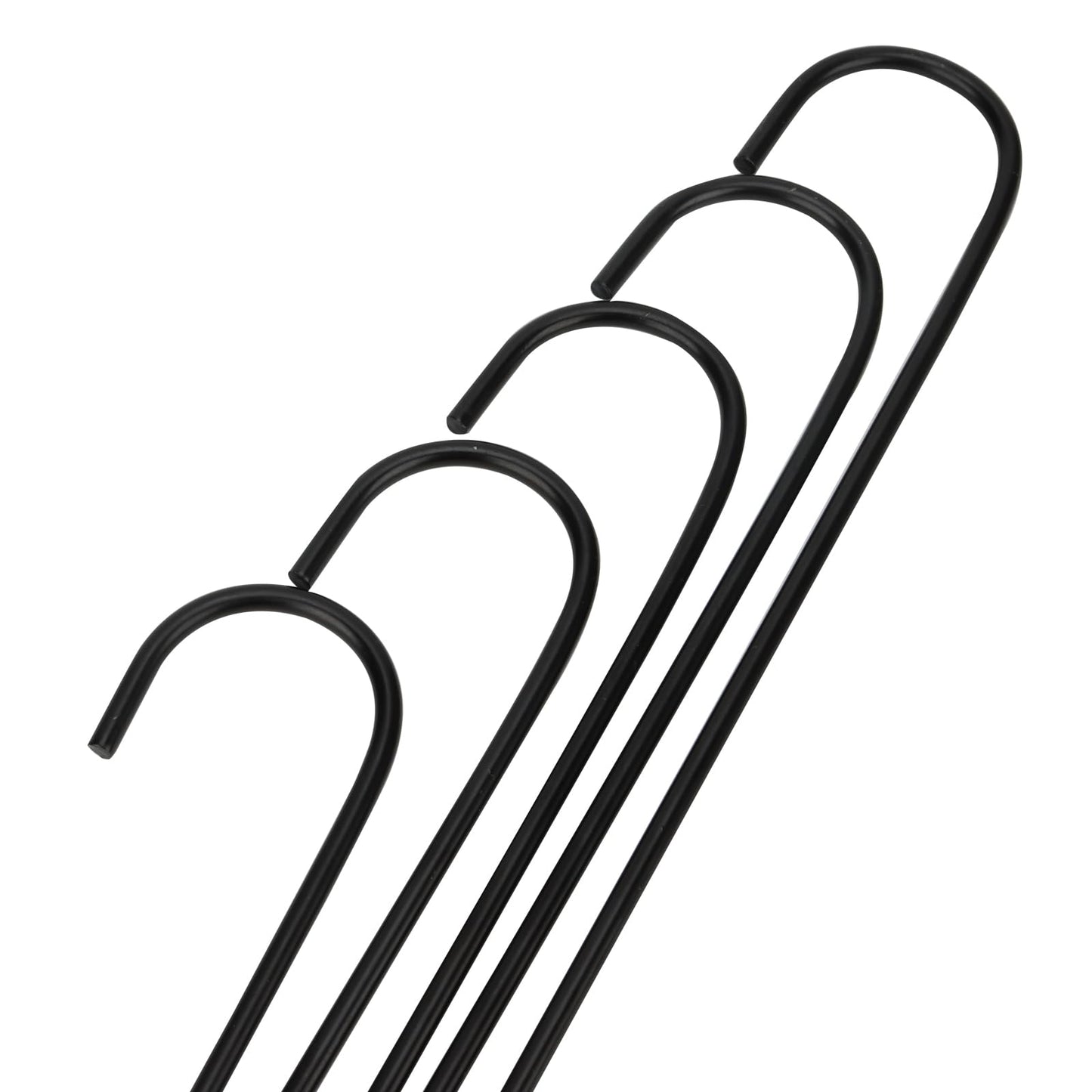 SENJEOK 20 Pack 12 Inch Large Black S Hooks, 30cm Long Metal S Shaped Hooks for Hanging