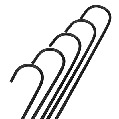 SENJEOK 20 Pack 12 Inch Large Black S Hooks, 30cm Long Metal S Shaped Hooks for Hanging