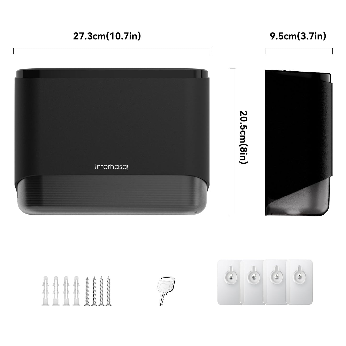 Paper Towel Dispenser Wall Mount Adhesive Multifold Trifold c-Fold Folded Commercial Paper Hand Towel Dispenser for Bathroom 10.8" L x 3.54" W x 8" H