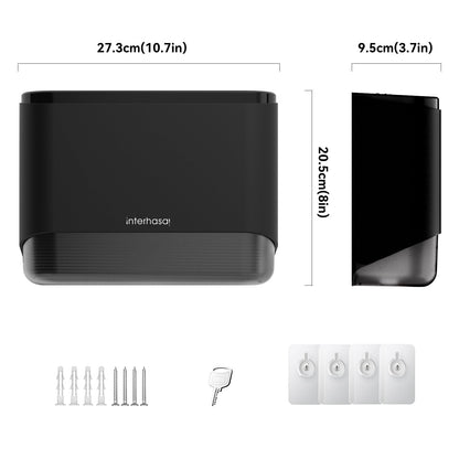 Paper Towel Dispenser Wall Mount Adhesive Multifold Trifold c-Fold Folded Commercial Paper Hand Towel Dispenser for Bathroom 10.8" L x 3.54" W x 8" H