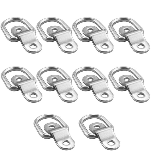 TooTaci D-Ring Tie Down Anchors 1/4" Heavy Duty,10pcs Stainless Steel Trailers Tie Down Anchor 1200BLS for Boats,Trailers Trucks RV,Warehouse,Garage,D Rings Anchor for Floor,Wall,Ceiling Mount