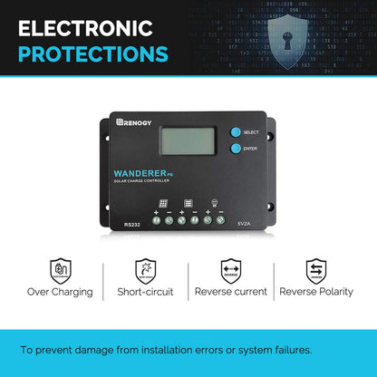 Renogy 10A Wanderer PG PWM Charge Controller, Positive Ground