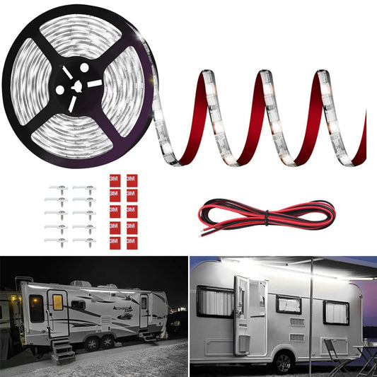 Vbakor RV Awning Led Lights,12V 20FT Camper Awning Lights for Camper Motorhome Travel Trailer Concession Stands Food Trucks, Waterproof RV Exterior Underglow Light Strip for Party BBQ