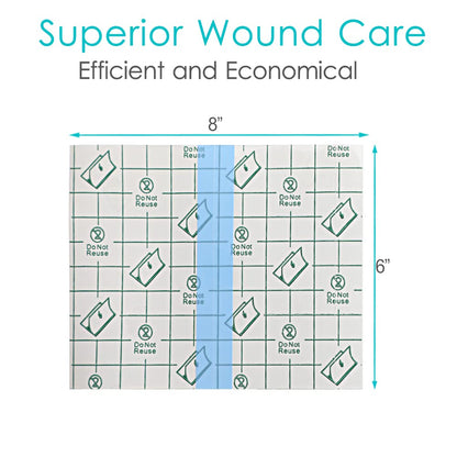 Waterproof Shower Bandage Protector [Pack of 50], 6"x8" Dialysis Catheter Shower Cover Wound PD Peritoneal Dialysis Chemo Port Chest Feeding Tube G-Tube PICC Line Film Dressing
