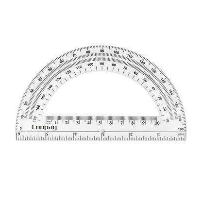 Coopay 48 Pack Plastic Protractors Student Math Clear Protractor Set 180 Degrees for Angle Measurement, 6 Inches