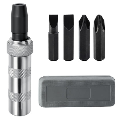 LEONTOOL 3/8 Inch Drive Manual Impact Driver Set Hand Impact Driver Extractor Tool, Reversible Hand Screwdriver Set, with Slotted and Phillips Screwdriver Bits, for Tighten/Rusted Fasteners