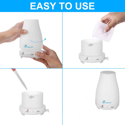 Diffuserlove 2 Pack 200ml Essential Oil Diffuser Ultrasonic Aromatherapy Diffuser Cool Mist Humidifiers and Waterless Auto Shut-Off for Home Office Bedroom