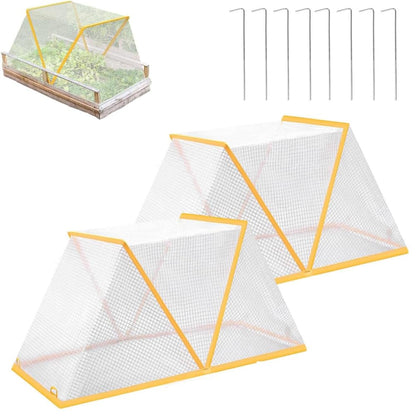 2 Pcs Garden Row Accelerator Plants Cover,32.2" X 13" X 14.1" Foldable Raised Garden Bed Cover,Plant Net Cage Guard Greenhouse Cover for Protect Vegetable Fruit from Animal