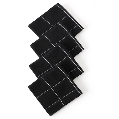 Glynniss Kitchen Towels and Dishcloths Set, Absorbent Dish Towels and Dish Cloths Set for Washing Dishes, Cleaning and Drying Use Pack of 8 (Black)