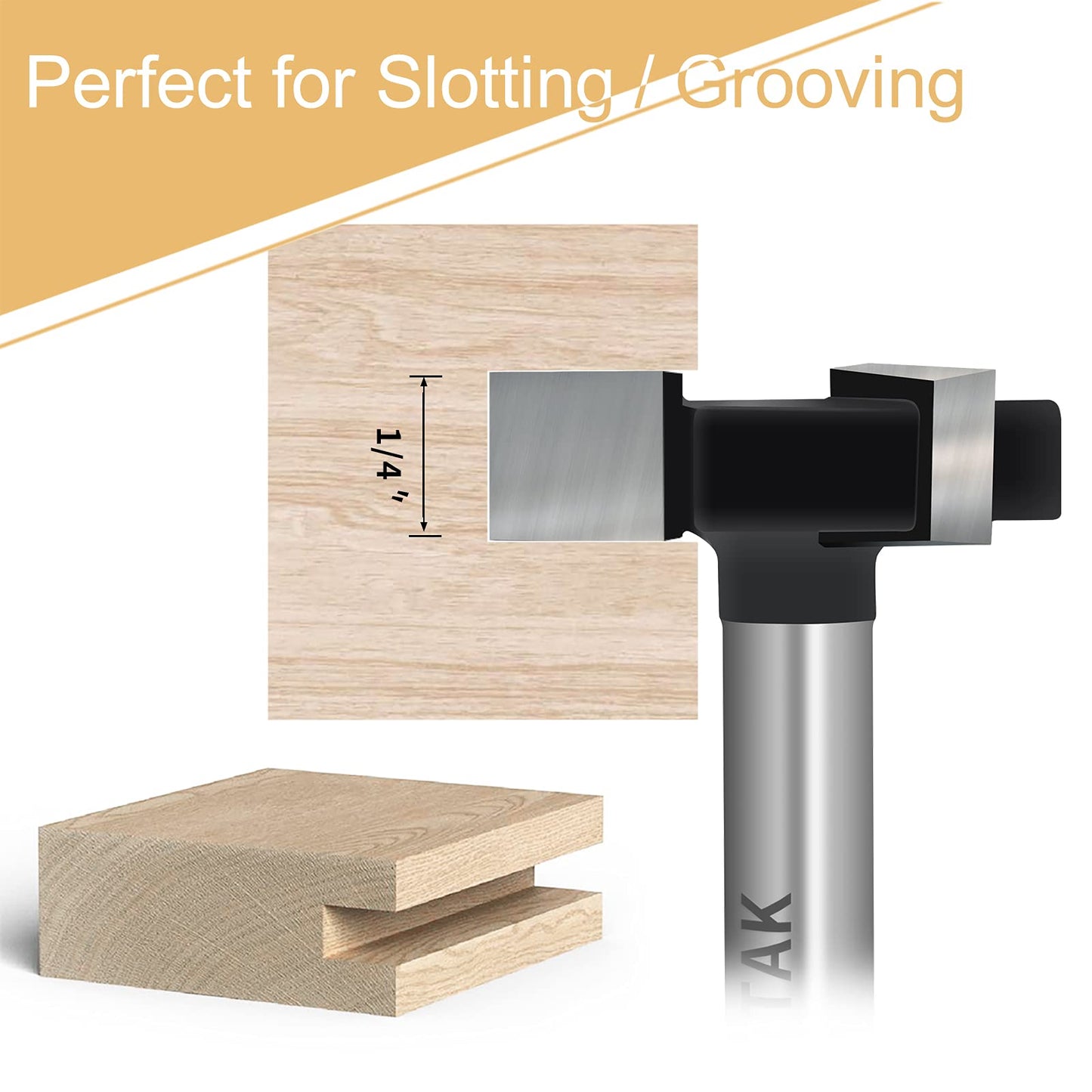 CNC Spoilboard Surfacing Router Bits, 1/4 inch Shank 1 inch Cutting Diameter, Slab Flattening Router Bit Wood Planing Planer Bit by BINSTAK (Carbide)
