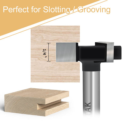 CNC Spoilboard Surfacing Router Bits, 1/4 inch Shank 1 inch Cutting Diameter, Slab Flattening Router Bit Wood Planing Planer Bit by BINSTAK (Carbide)
