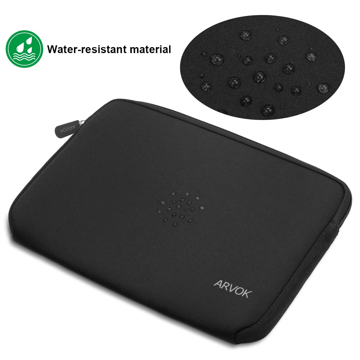 ARVOK 15 15.6 16 Inch Laptop Sleeve Multi-Color Size Choices Case/Water-Resistant Neoprene Notebook Computer Pocket Tablet Briefcase Carrying Bag/Pouch Skin Cover for HP/Dell/Lenovo/Asus/Acer, Black