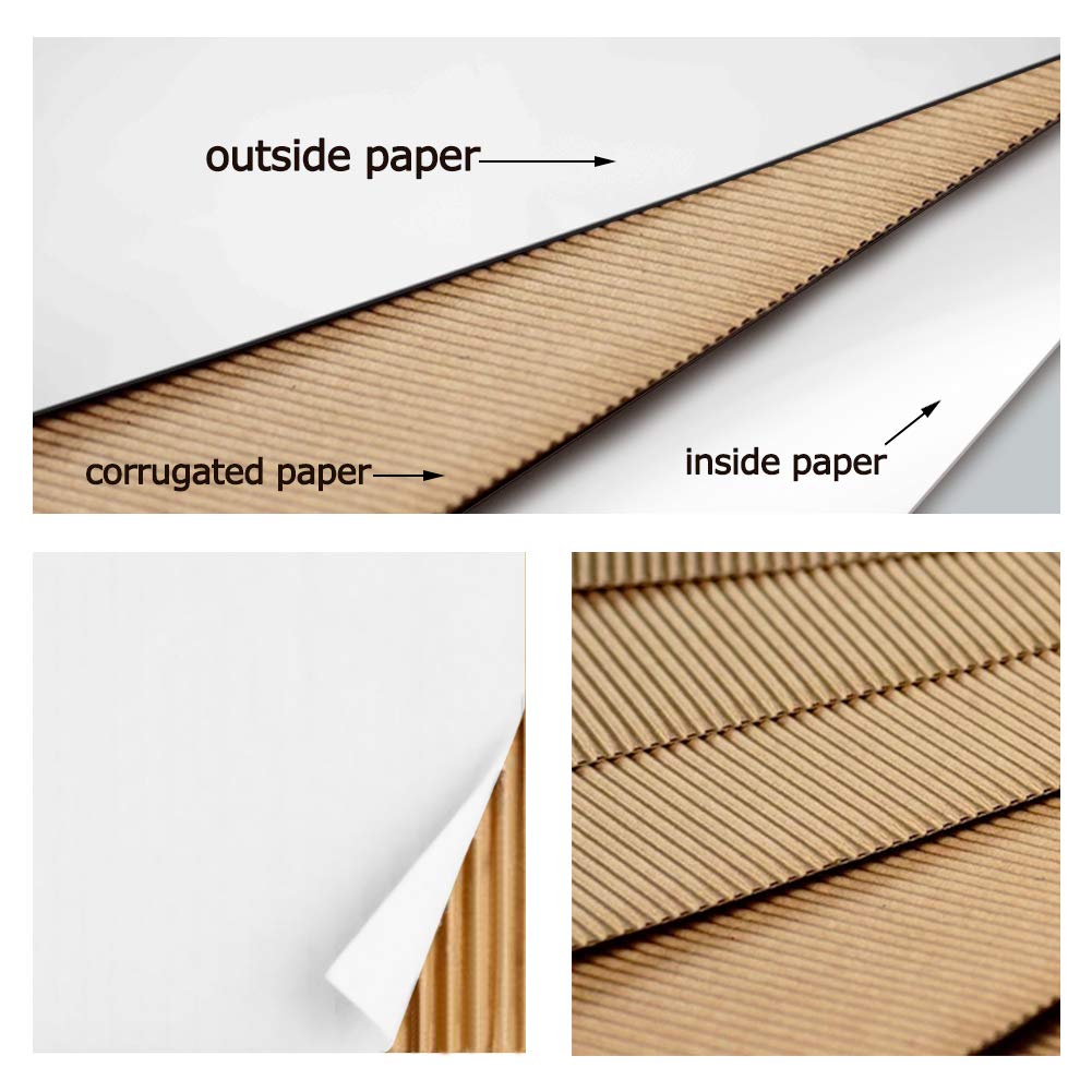 Shipping Boxes 4x4x4 White Cardboard Box Kraft Corrugated Small Mailing Boxes, 25 Pack