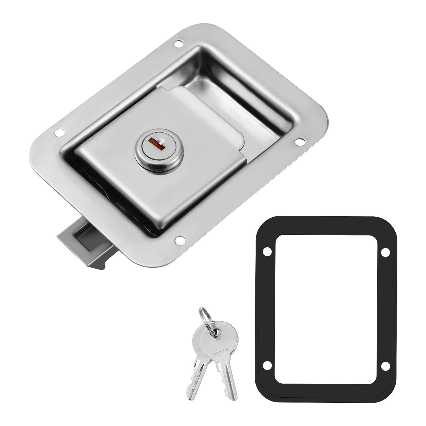 Stainless Steel Paddle Handle Toolbox Lock Paddle Latch Flush Mount Paddle Latch with Keys for Trailer Auto Special Vehicle Toolbox