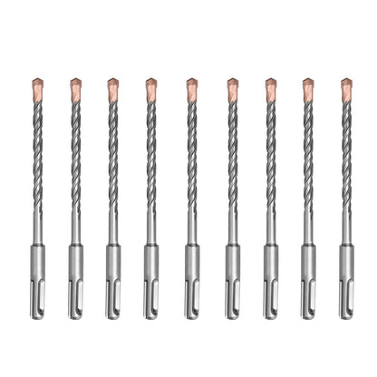 10 Pack 3/16" x 6.3" SDS Plus Rotary Hammer Drill Bit, 5mm x160mm Carbide Tip Masonry Drill Bit for Concrete, Brick, Cement,Stone (3/16" x 6.3" (10 Pack))