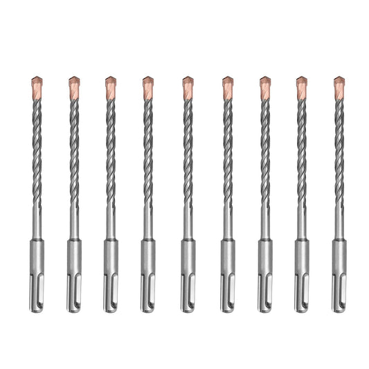 10 Pack 3/16" x 6.3" SDS Plus Rotary Hammer Drill Bit, 5mm x160mm Carbide Tip Masonry Drill Bit for Concrete, Brick, Cement,Stone (3/16" x 6.3" (10 Pack))
