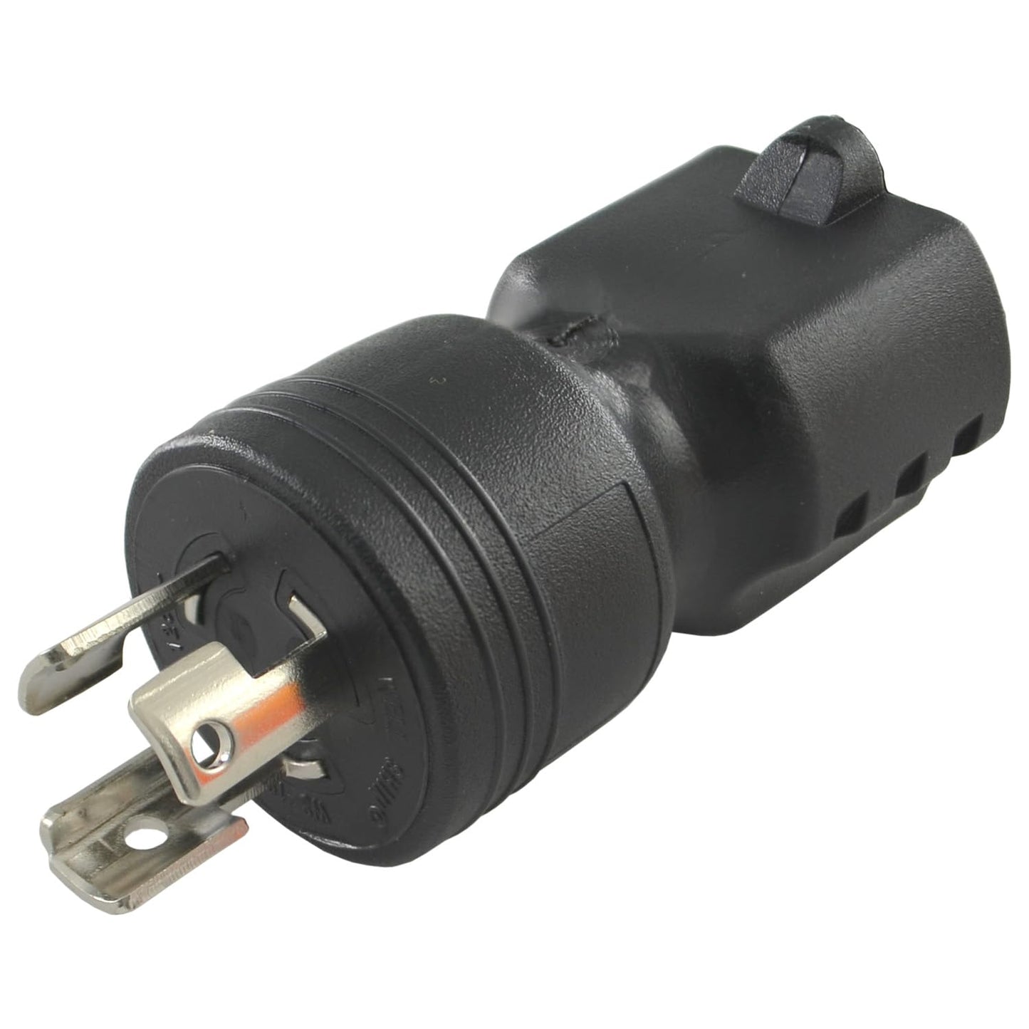 Conntek 30120, 15 to 15-Amp Locking Adapter with NEMA L5-15P male plug to 5-15R female connector