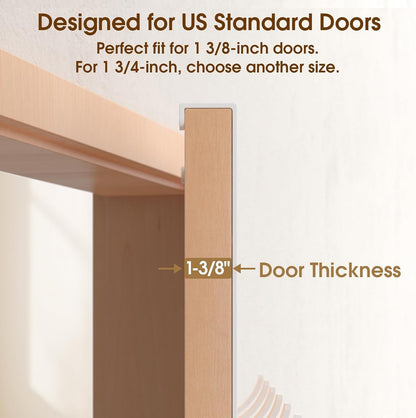 CHAUNCEY HOME Long Over The Door Hooks Hanger with 15.75" Arms for Easier Access by Shorter, Heavy Duty Door Hanger for Coat, F16C, Fits Standard 1 3/8'' Doors, Towel Racks for Bathroom, White