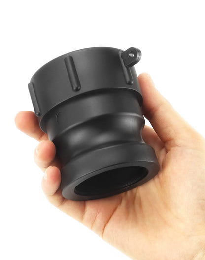 QWORK Poly Cam Lock Fittings, 8 Pack 2” Part A Cam Groove Hose Fitting, 2" Male Adapter x 2" Female Thread, IBC Tote Valve, IBC Tote Fittings, Black