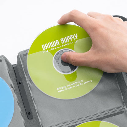 SANWA 104 Capacity CD Case, Portable DVD Storage Case, EVA Protective Music Movie Game Blu-ray Disc Wallet, Holder, Binder with Handle, Media Storage for Car, Home, Office, Black (Japan Brand)