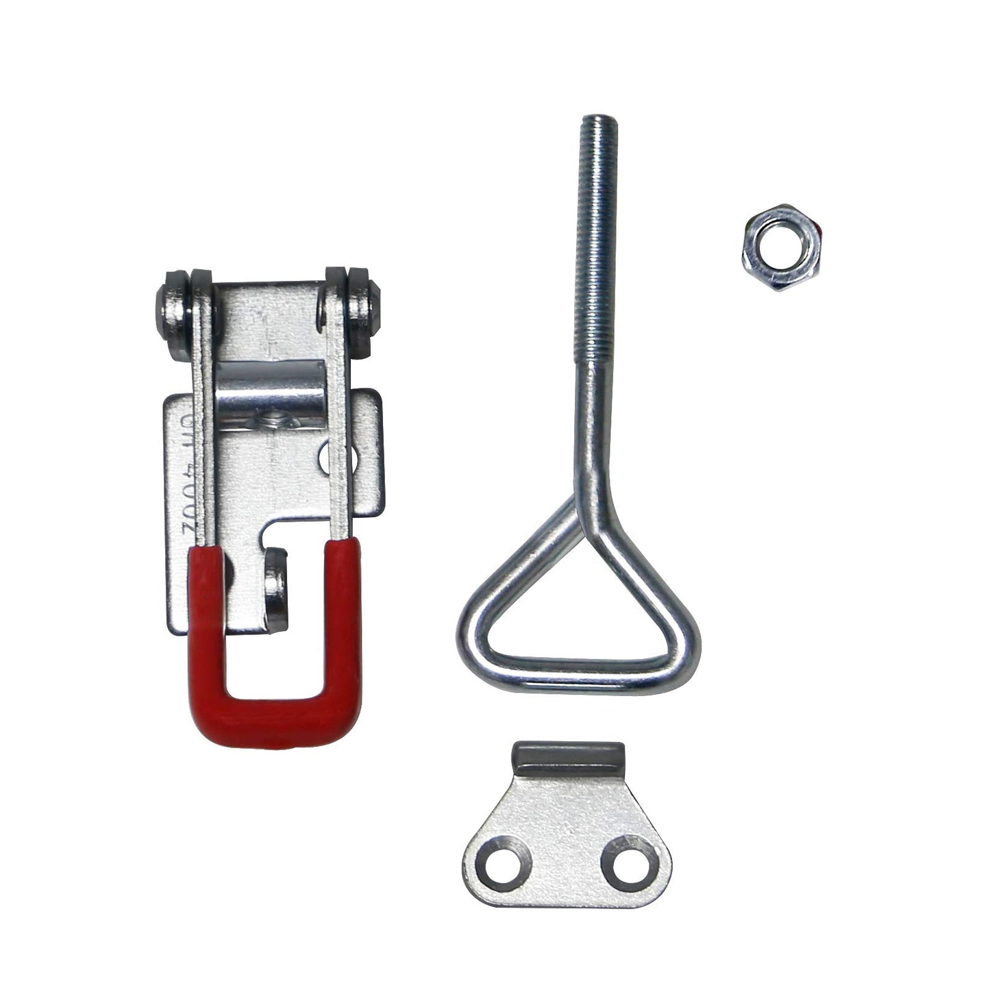chfine 8 Pack Adjustable Toggle Latch Clamp, 220kg 480Lbs Holding Capacity Heavy Duty Toggle Lock Hasp Silver GH-4002 Hand Tool Quick Release Pull Clamps Latch Catch with Lock Hole for Cabinet, Door