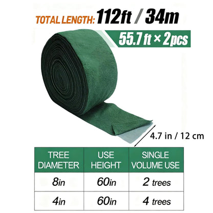 Tree Protector Wrap for Winter Freeze Protection, 56 Ft x 2 Rolls Heavy-Duty Tree Wrap with Tape, Breathable Trunk Bark, Protects Damaged Bark and Guards Against Animals for Shrubs and Young Trees
