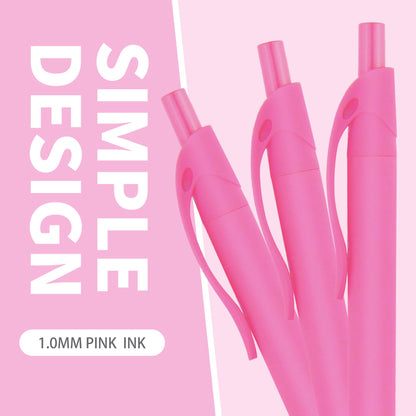 deegtran Pens Bulk, 50 Pack No Bleed Pink Click Pens, Wholesale Retractable Ballpoint Pens, Pens Medium Point, Smooth Ink Pens, 1.0MM Pink Ink