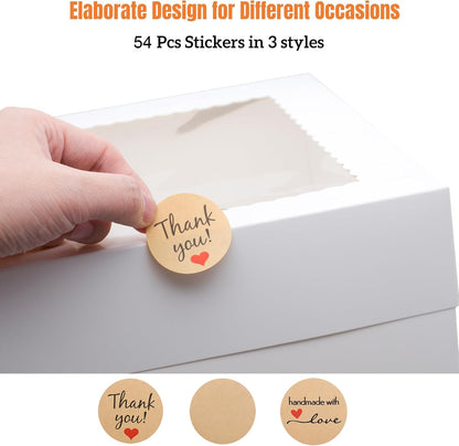 10 Pack Cake Boxes, 10x10x8 Inches Tall Cake Box with Boards, White Bakery Boxes with Window, Disposable Cake Containers for Cake, Donuts, Pies, Cookies, Wedding, Birthday, Party (White - 10 Pack)