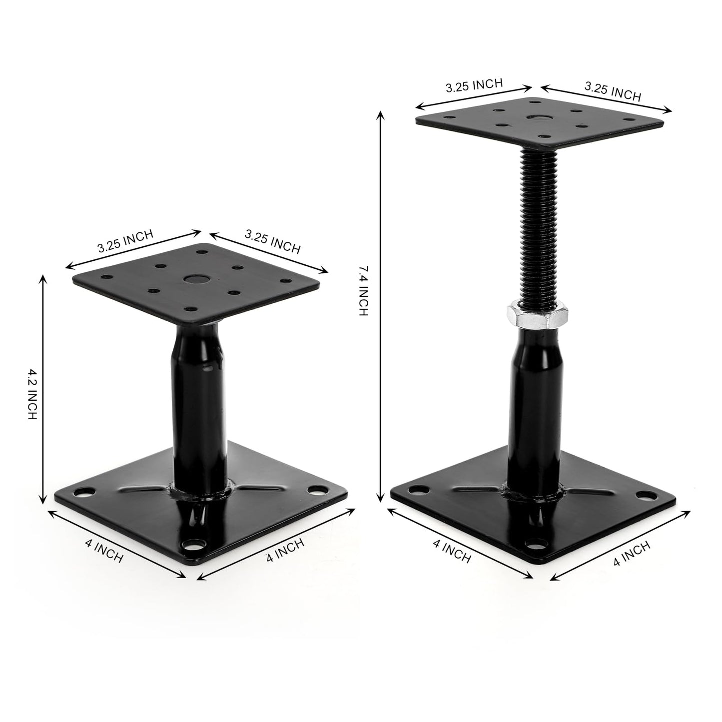 Yarlung 4 Pack Adjustable Support Jacks for Floor, Heavy Duty Screw Jacks House Jack Stand, Floor Joist Jacks Post 4" to 7" for Level and Lift Supports, Floor Straightener, Deck Foundation