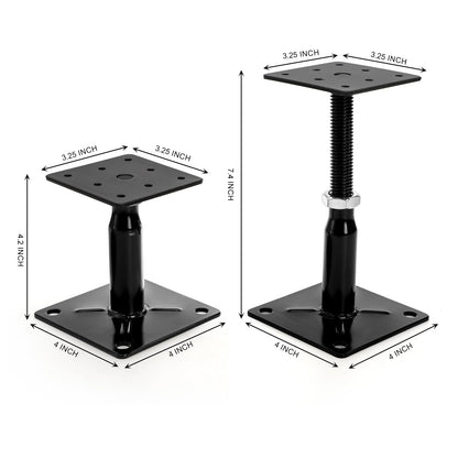 Yarlung 4 Pack Adjustable Support Jacks for Floor, Heavy Duty Screw Jacks House Jack Stand, Floor Joist Jacks Post 4" to 7" for Level and Lift Supports, Floor Straightener, Deck Foundation