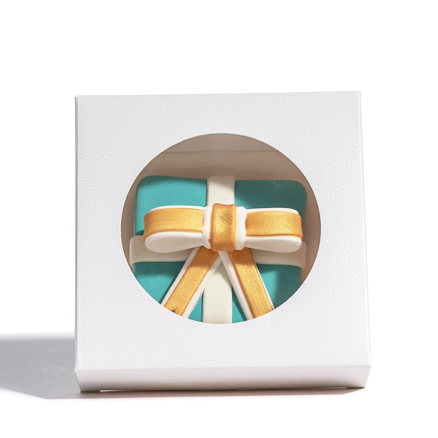 Romantic Baking 100 Pack Individual Pyo Cookies Boxes With Window - 4 3/8" x 4 3/8" x 1 1/5" Small Gift & Mini Donut Boxes