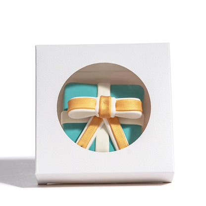 Romantic Baking 100 Pack Individual Pyo Cookies Boxes With Window - 4 3/8" x 4 3/8" x 1 1/5" Small Gift & Mini Donut Boxes