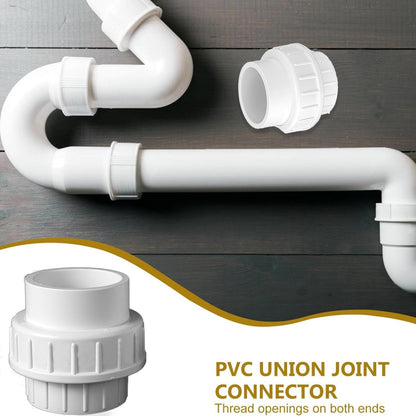 Yharnamite 2 Pcs 2" PVC Union Coupling Pipe Fitting (Socket x Socket), 2 Inch PVC Slip Union Adapter, Coupling Schedule 40, EPDM O-Ring for Swimming Pool and Outdoor Plumbing Applications