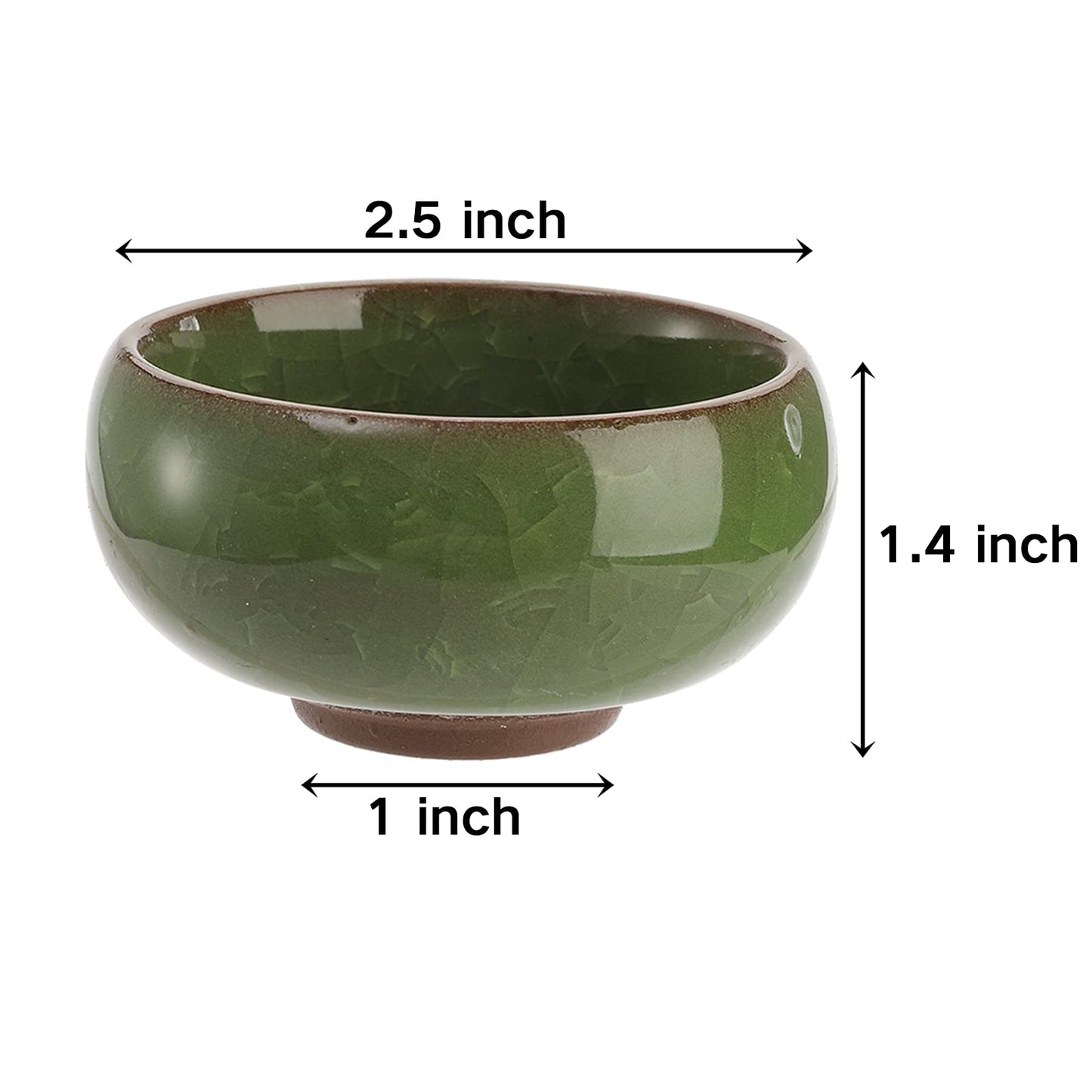 TOPZEA 16 Pack Mini Ceramic Succulent Planter Pot, 2.5 Inch Ice Crack Cactus Seed Starter Pots Micro Landscape Planter with Drainage Hole & Bamboo Tray for Moss Plant, Baby Succulent, Herb