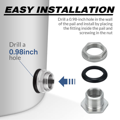 Carvedexquisitely Bulkhead Water Tank Fitting,1/2" NPT Female Thread,304 Stainless Steel Thru-bulk Fitting(2 Pcs)